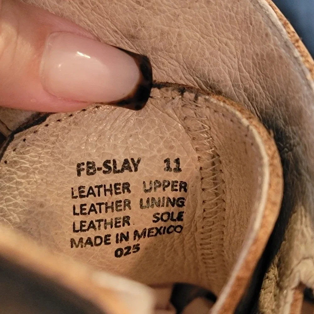 Freebird by Steven Slay Brown Distressed‎ Leather Ankle Boots Strappy Studded 11